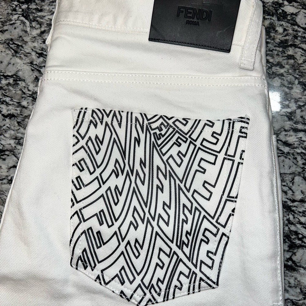 Men’s white Fendi jeans - never worn
